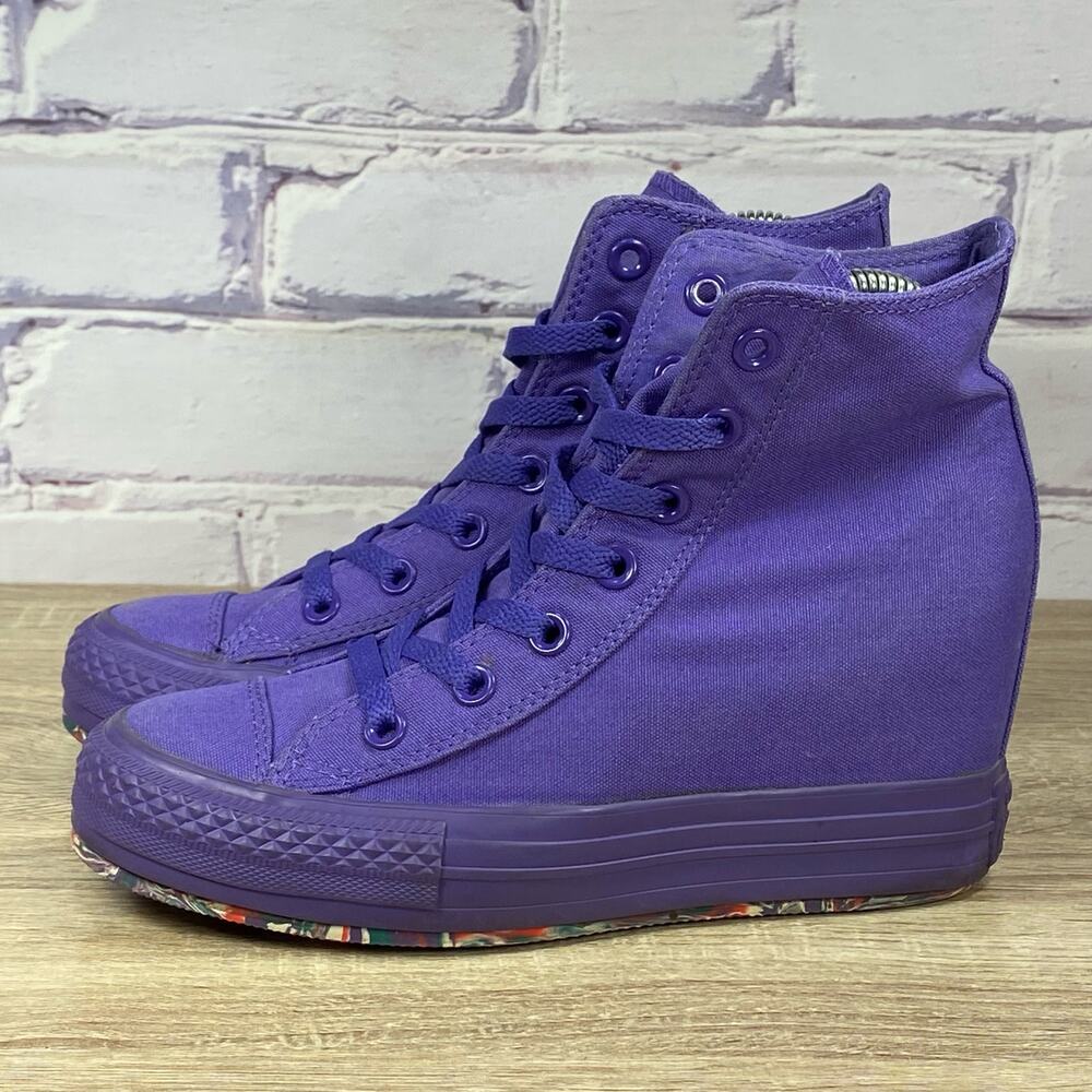Converse CT Platform Plus Hidden Wedge Heel Purple Sneakers Women's 7 Chuck